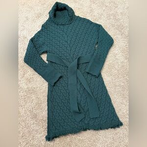 Sweater Knit Dress with Belt, Small